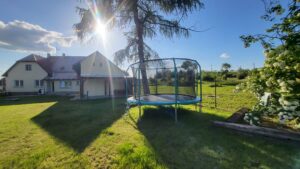 Pohled na dvůr s trampolínou II.